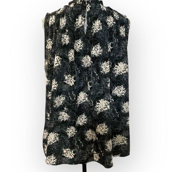 Joie Baltic Print Sleeveless Smocked Blouse | Gray/Black | Size XL | NWOT - Picture 5 of 6